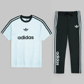 ADDAS PREMIUM MEN'S STRONIX LYCRA DRI-FIT TRACKSUIT (SKY&BLACK)